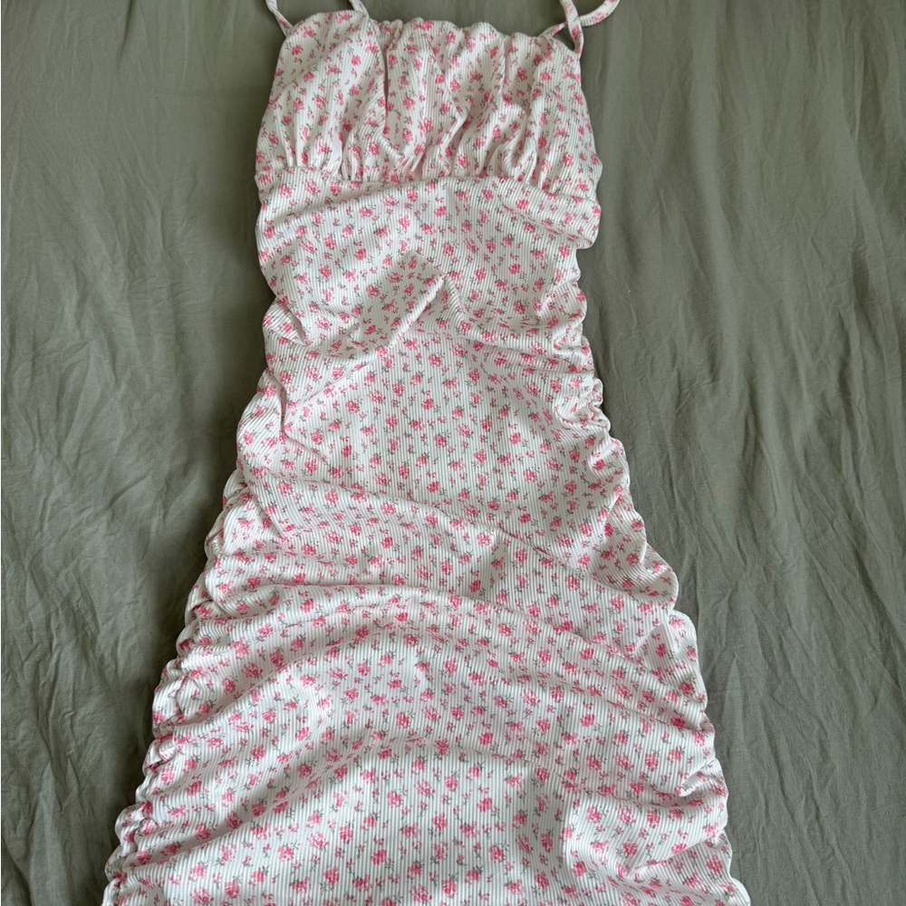 SHEIN Pink and White Floral Dress